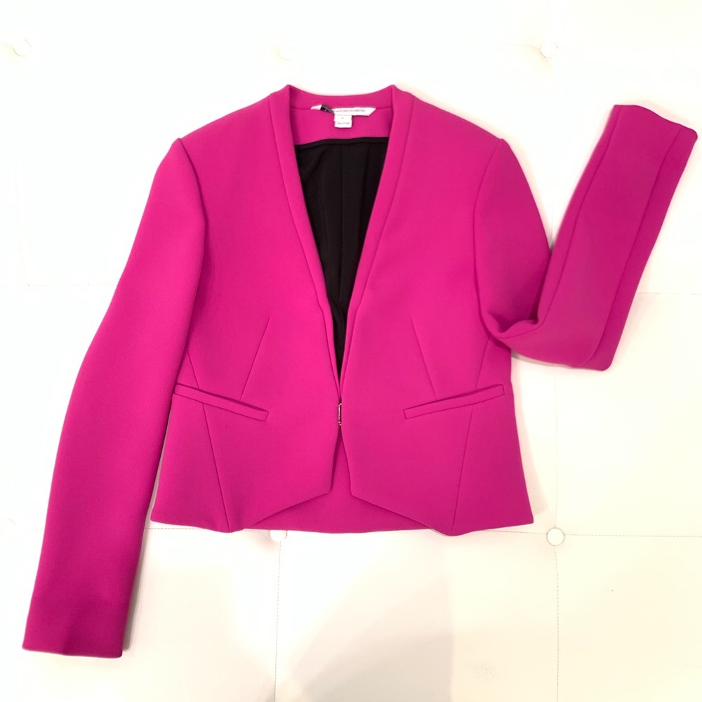 DVF Bright Pink Jacket Sz 4 - Picture 1 of 5
